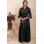 Rochie Sydney din bumbac negru, inchidere in nasturi si cordon